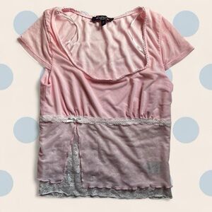delicate pink lace top